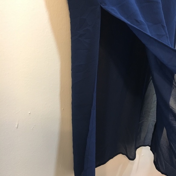 NFC 721 Blue Hand Embellished Tunic Tank - Picture 4 of 7